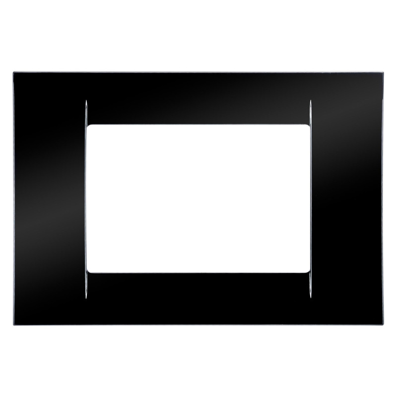Rama Gewiss System GW22113, 3 module, negru, pentru priza / intrerupator Rama Gewiss System GW22113, 3 module, negru, pentru priza / intrerupator