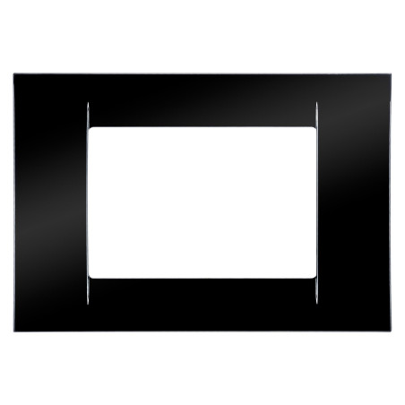 Rama Gewiss System GW22113, 3 module, negru, pentru priza / intrerupator