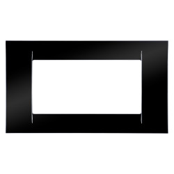 Rama Gewiss System GW22114, 4 module, negru, pentru priza / intrerupator
