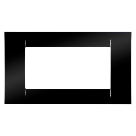 Rama Gewiss System GW22114, 4 module, negru, pentru priza / intrerupator