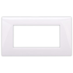 Rama Hoff BL-40804, 4 module, alb, pentru priza / intrerupator