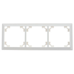 Rama Hoff Soft, 3 module, alb, pentru priza / intrerupator