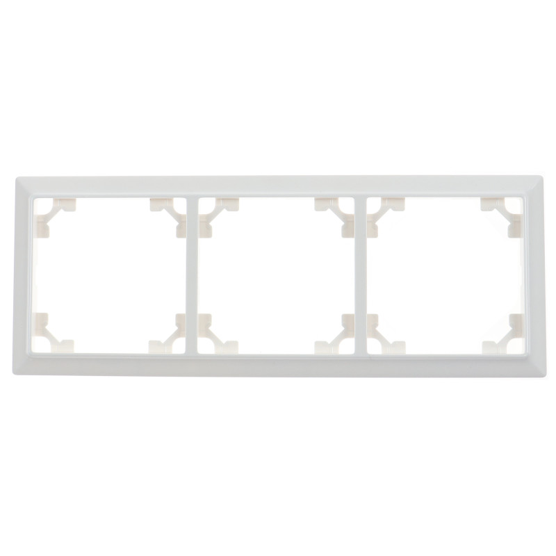 Rama Hoff Soft, 3 module, alb, pentru priza / intrerupator Rama Hoff Soft, 3 module, alb, pentru priza / intrerupator