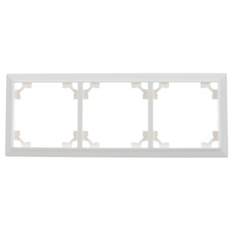 Rama Hoff Soft, 3 module, alb, pentru priza / intrerupator