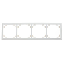Rama Hoff Soft, 4 module, alb, pentru priza / intrerupator