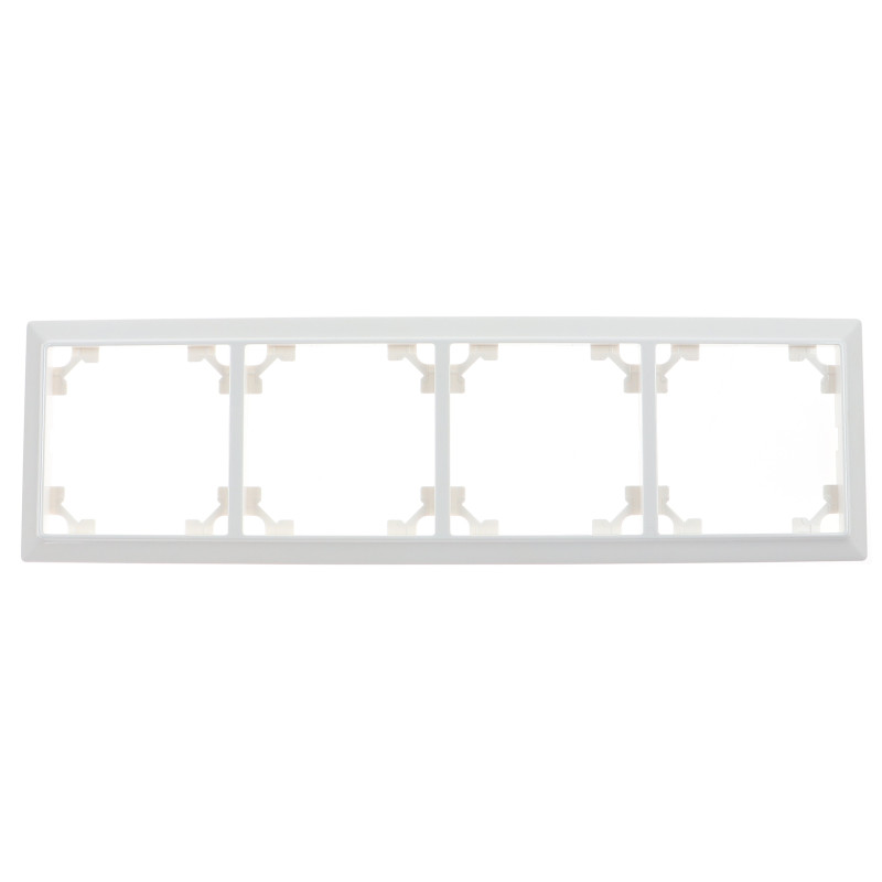 Rama Hoff Soft, 4 module, alb, pentru priza / intrerupator Rama Hoff Soft, 4 module, alb, pentru priza / intrerupator