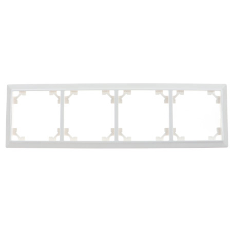Rama Hoff Soft, 4 module, alb, pentru priza / intrerupator