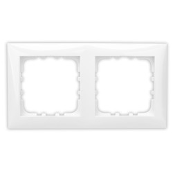Rama Hoff Top BL-60002, 2 posturi, alb, pentru priza / intrerupator
