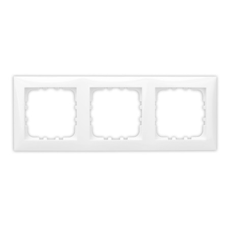 Rama Hoff Top BL-60003, 3 posturi, alb, pentru priza / intrerupator