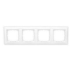 Rama Hoff Top BL-60004, 4 posturi, alb, pentru priza / intrerupator