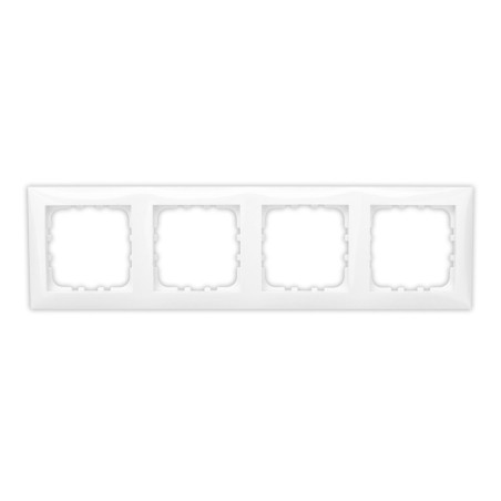 Rama Hoff Top BL-60004, 4 posturi, alb, pentru priza / intrerupator