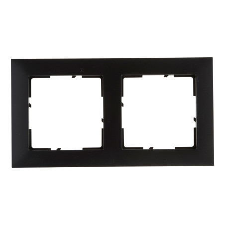 Rama Legrand New Suno 721522, 2 posturi, negru, pentru priza / intrerupator