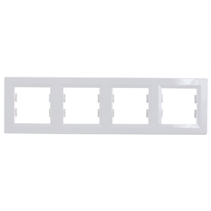 Rama Schneider Electric Asfora EPH5800421, 4 posturi, alb, pentru priza / intrerupator