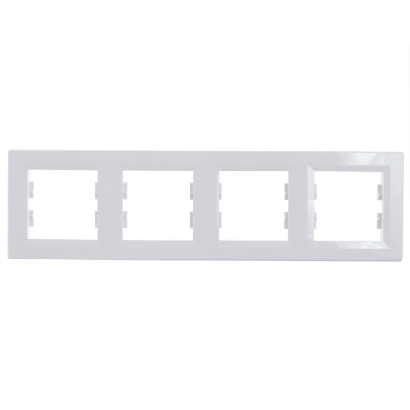 Rama Schneider Electric Asfora EPH5800421, 4 posturi, alb, pentru priza / intrerupator