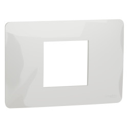 Rama Schneider Electric Noua Unica NU210218, 2 module, alb, pentru priza / intrerupator