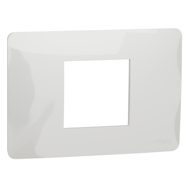 Rama Schneider Electric Noua Unica NU210218, 2 module, alb, pentru priza / intrerupator