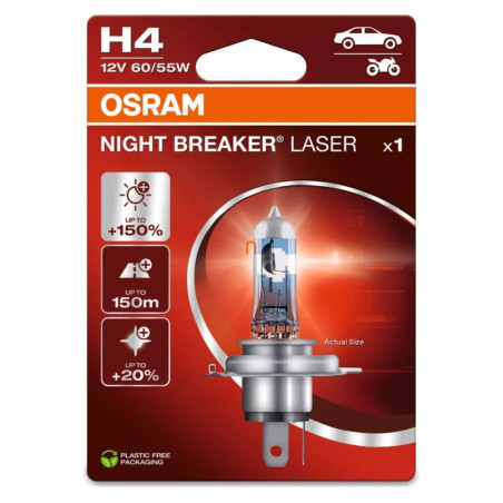 Bec auto Osram H4 Night Breaker Laser, P43T, 60/55 W, 12 V