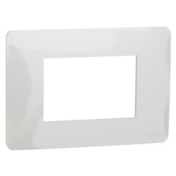Rama Schneider Electric Noua Unica NU210318, 3 module, alb, pentru priza / intrerupator
