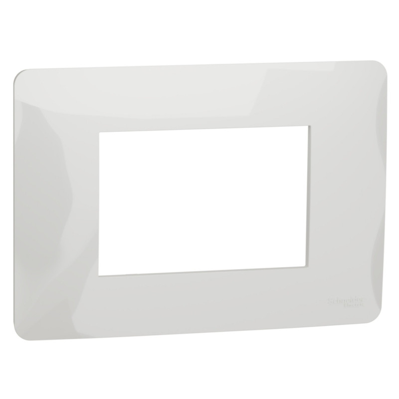 Rama Schneider Electric Noua Unica NU210318, 3 module, alb, pentru priza / intrerupator