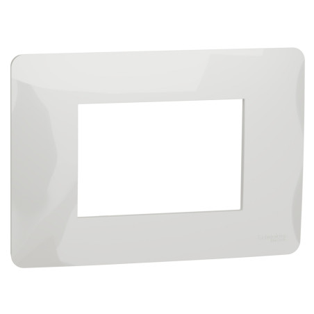 Rama Schneider Electric Noua Unica NU210318, 3 module, alb, pentru priza / intrerupator