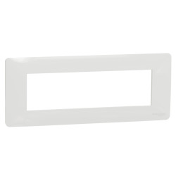 Rama Schneider Electric Noua Unica NU210718, 7 module, alb, pentru priza / intrerupator