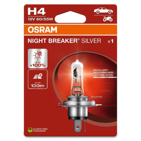 Bec auto Osram H4 Night Breaker Silver, P43T, 60/55 W, 12 V