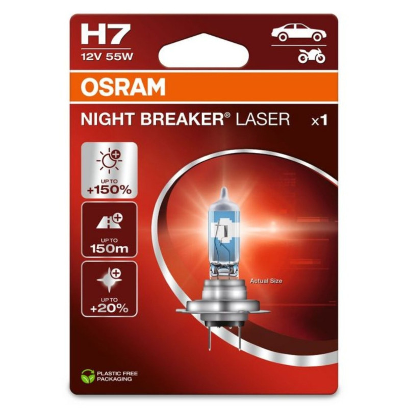 Bec auto Osram H7 Night Breaker Laser, PX26D, 55 W, 12 V