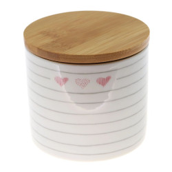 Recipient pentru ingrediente, EY3539, portelan, alb + gri + roz, 10 x 9.5 cm, 450 ml