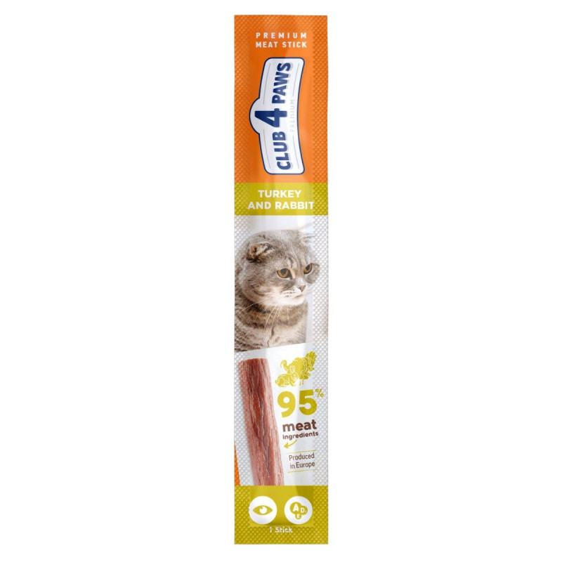 Recompensa pisici / hrana complementara, Club 4 Paws Sticks, adult, curcan si iepure Recompensa pisici / hrana complementara, Club 4 Paws Sticks, adult, curcan si iepure