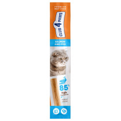 Recompensa pisici / hrana complementara, Club 4 Paws Sticks, adult, somon si cod