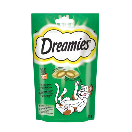 Recompensa pisici / hrana complementara, Dreamies, adult si junior, iarba pisicii, 60 g