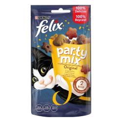Recompensa pisici / hrana complementara, Felix Party Mix, adult, carne de pui, ficat si curcan, 60g