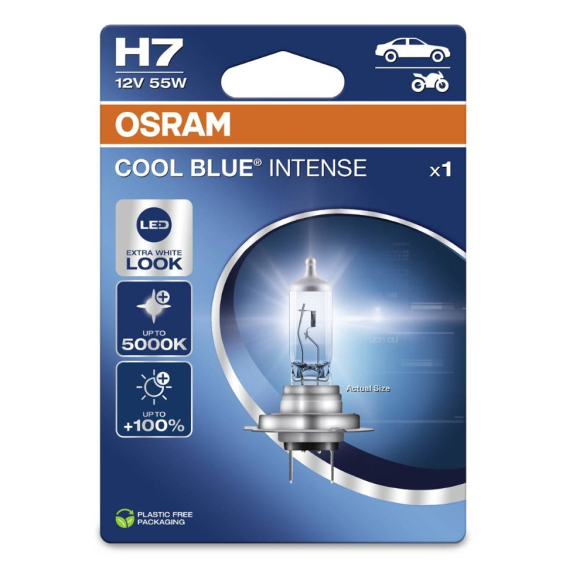 Bec auto pentru far, Osram H7 Cool Blue Intense, 55 W, 12 V