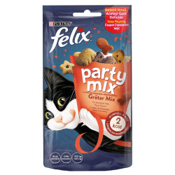 Recompensa pisici / hrana complementara Felix Party Mix Grill, carne de vita, pui, somon, 60 g