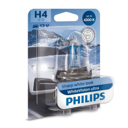 Bec auto pentru far, Philips WhiteVision Ultra H4, 60/55 W, 12 V