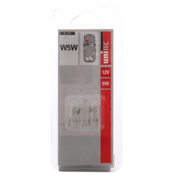 Bec auto pentru pozitie Unitec W5W, 5 W, 12 V, set 2 bucati