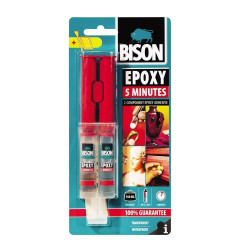 Adeziv bicomponent universal, Bison Epoxy, intarire rapida, transparent, 24 ml