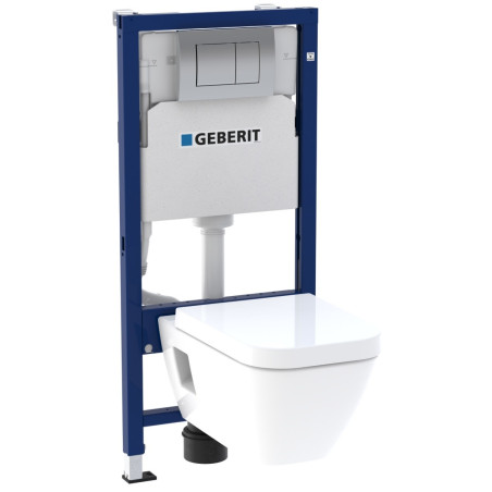 Rezervor WC incastrat + vas WC + capac, set Geberit Delta 30 118.351.21.1, clapeta actionare inclusa