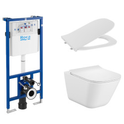 Rezervor WC incastrat + vas WC + capac, set Roca Gap A893104860, 2-6 L
