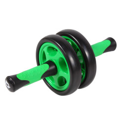 Roata dubla pentru exercitii Qizo HKAB304, PVC, verde + negru