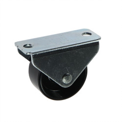 Roata fixa pentru carucior / mobila, din poliamida, fara frana, cu placa, 30 mm, 30 kg