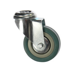 Roata pivotanta, din cauciuc siliconic, fara frana, cu alezaj, 75 mm, 60 kg