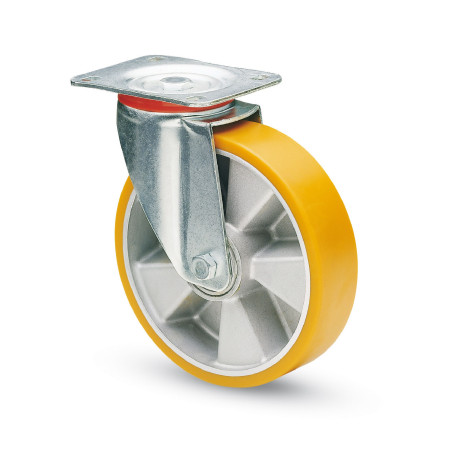 Roata pivotanta, din poliuretan, fara frana, Adix 3P, 125 mm, 130 kg, 3P