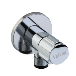 Robinet coltar crom, pentru masina spalat sau rezervor WC, cu cap ceramic, Valvex Star, 1483110, alama, 1/2" - 3/4"