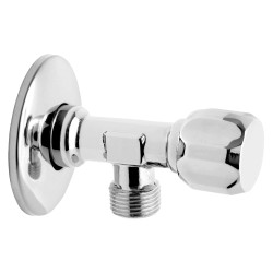 Robinet coltar Ferro, cu ventil, alama cromata, filet exterior, 1/2"x3/4", PN10
