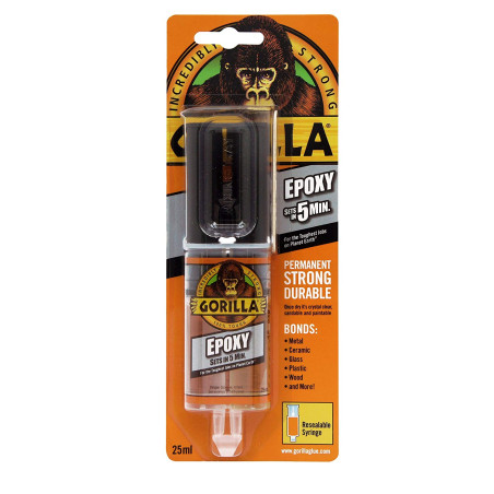 Adeziv bicomponent universal, Gorilla Epoxy, transparent, 25 ml