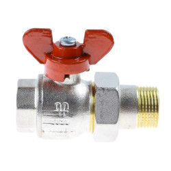 Robinet cu bila Fratelli Fortis 797M, cu olandez filet exterior, alama, 3/4", maner fluture