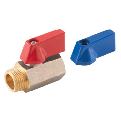 Robinet de trecere cu bila Ferro F-Comfort, alama, filet interior-exterior, 1/2", PN10