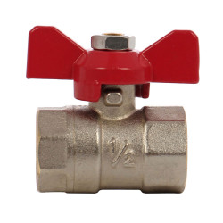 Robinet de trecere cu bila Remer 368FF12, alama, filet interior-interior, 1/2", maner fluture