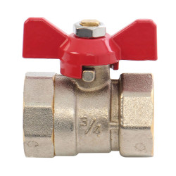 Robinet de trecere cu bila Remer 368FF34, alama, filet interior-interior, 3/4", maner fluture